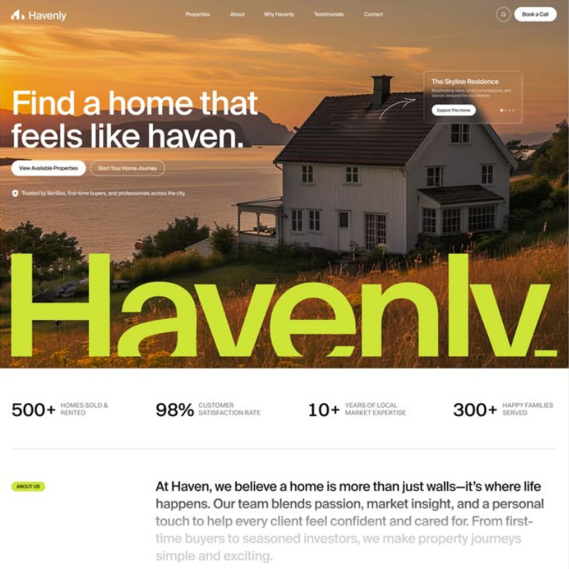 Landing page example